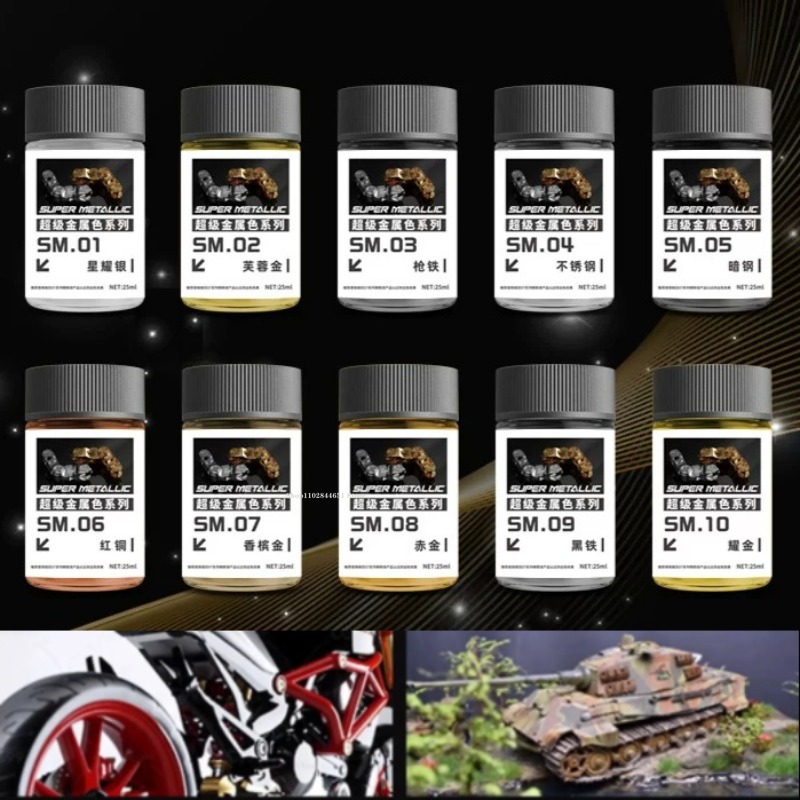 Metallic Spray Paint - Seria Super Metallic Color SM01-SM18 Farby