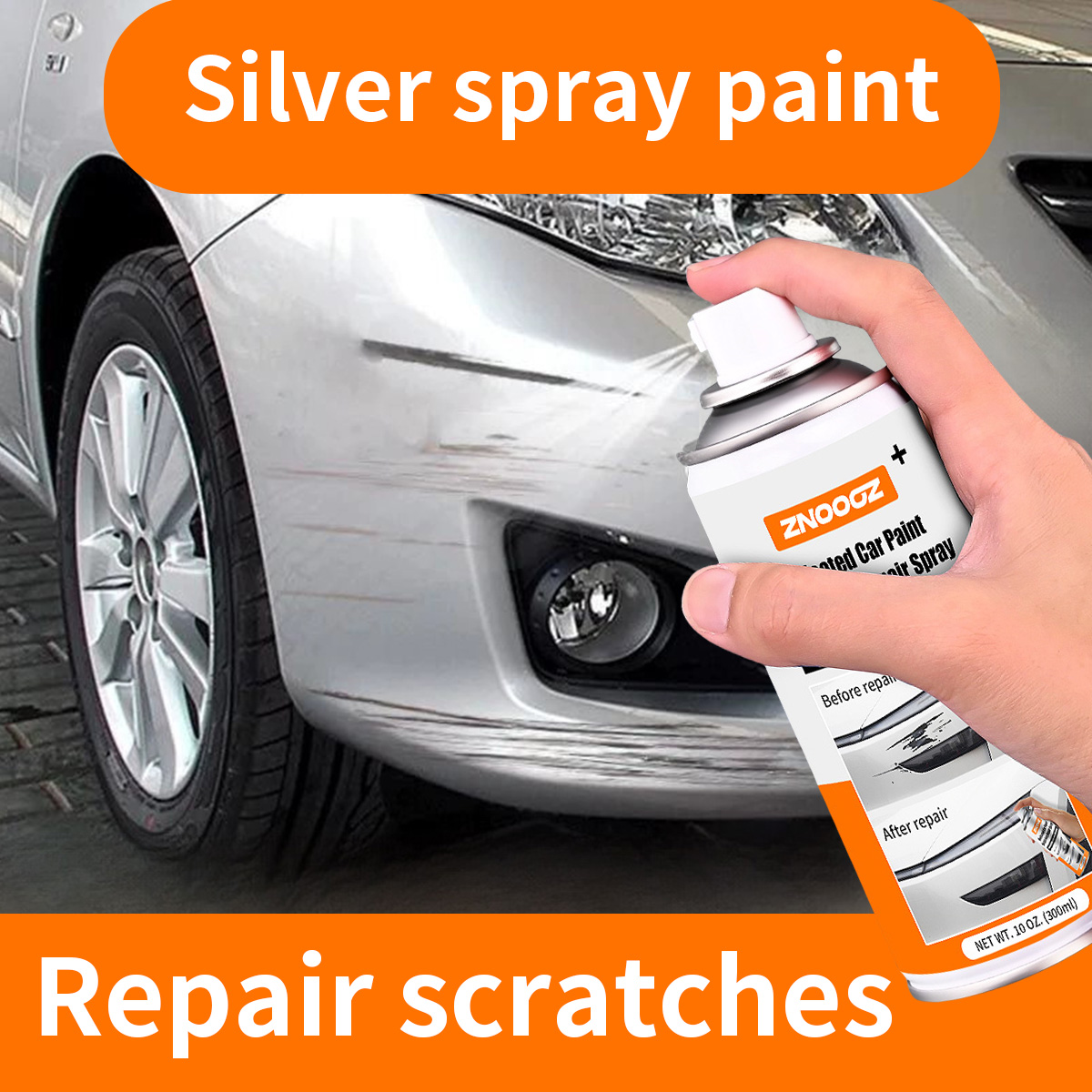 Srebrny spray do naprawy rys n – Metallic Spray Paint recenzja i cena